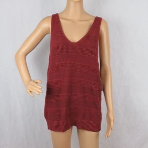 Ana Brown Knit Tank Top Summer Cute Large Modern